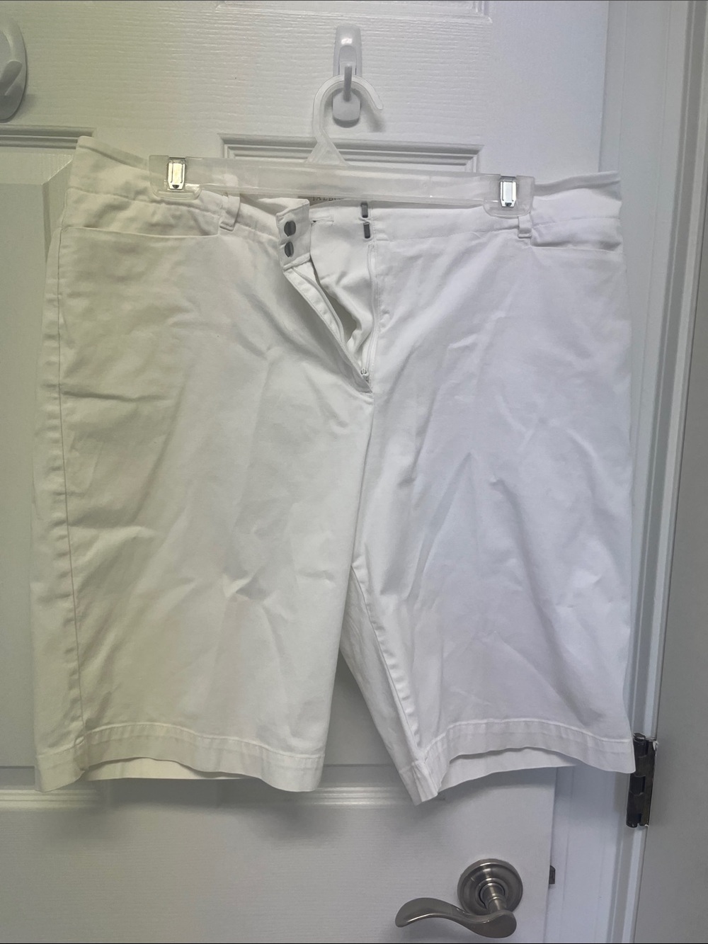Talbots White Button-Front High Waist Shorts